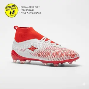 SEPATU BOLA ZARS NOVA CRIMSON BOOTS ORIGINAL TERBARU SUDAH JAHIT SOL FREE KAOS KAKI & DEKER