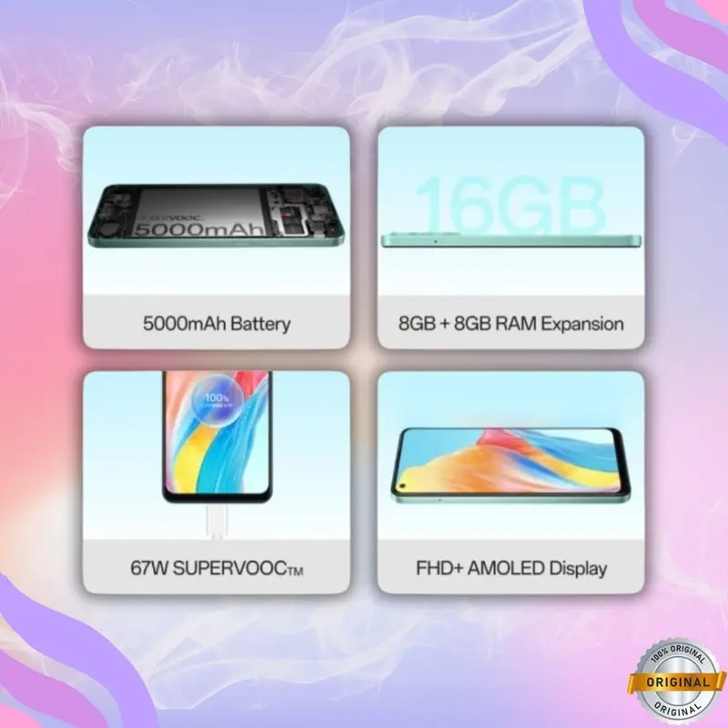 COD OPPO A78 4G/5G RAM 8GB+8GB NFC 126/256 Big Memory - Kamera Utama 50 MP Smartphone 1