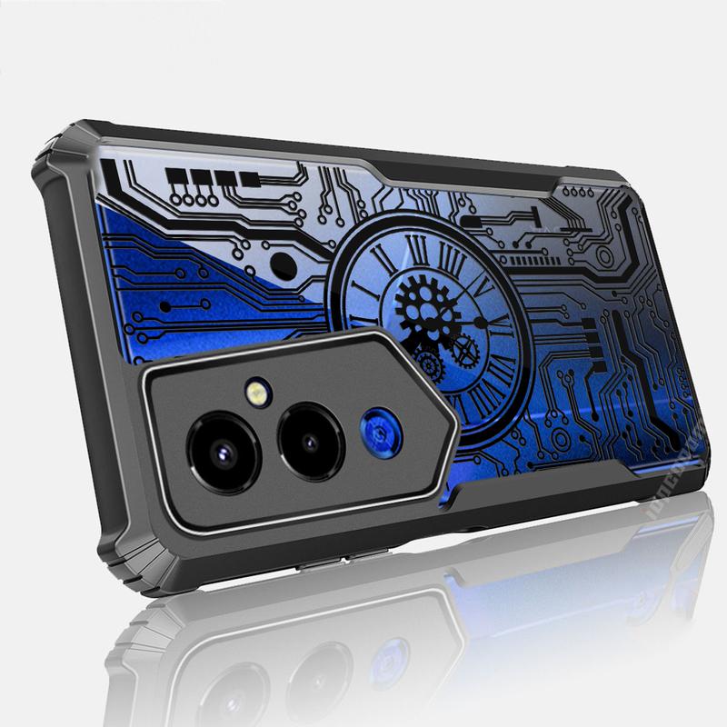 Ốp lưng quay số kỹ thuật số dành cho Tecno Pova Neo 3 Pova 5 Pro Pova 4 Pova 2 Pova 7 Ultra 6 Pro Neo 4G và 5G Ốp Chống Sốc trong suốt với mặt số phong cách kim loại túi khí