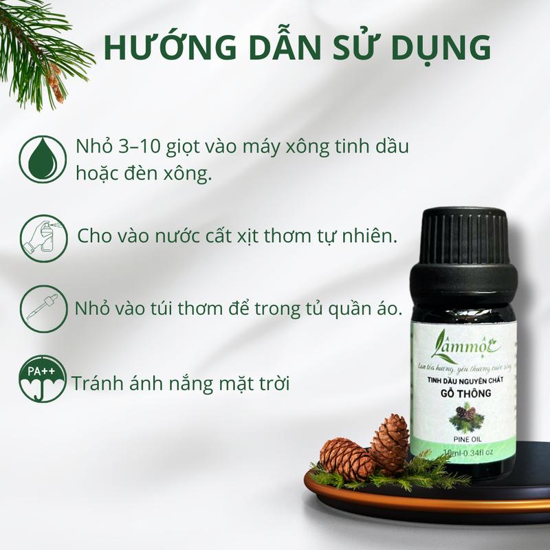 Tinh Dầu Gỗ Thông Thiên Nhiên 10ml – Tinh Dầu Xông Phòng, Giải Tỏa Căng Thẳng, Tinh Khiết – LÂM MỘC 3