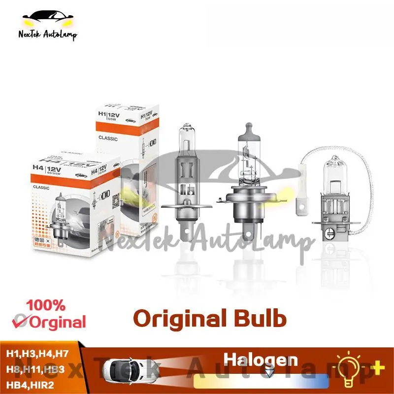 For OSRAM Classic H1 H3 H4 H7 H8 H11 HB3 HB4 HIR2 12V 24V 3200K Car Standard Halogen Headlight Bulb (1 Bulb)