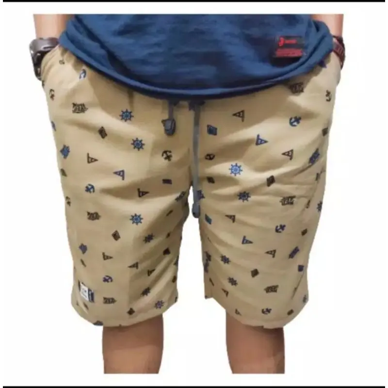 Celana Chinos Motif Dewasa Pinggang Rip Kolor Karet Melar Shorts Pria Pendek Katun Surfing Santai Distro Cowok Boxer Pantai casual regular