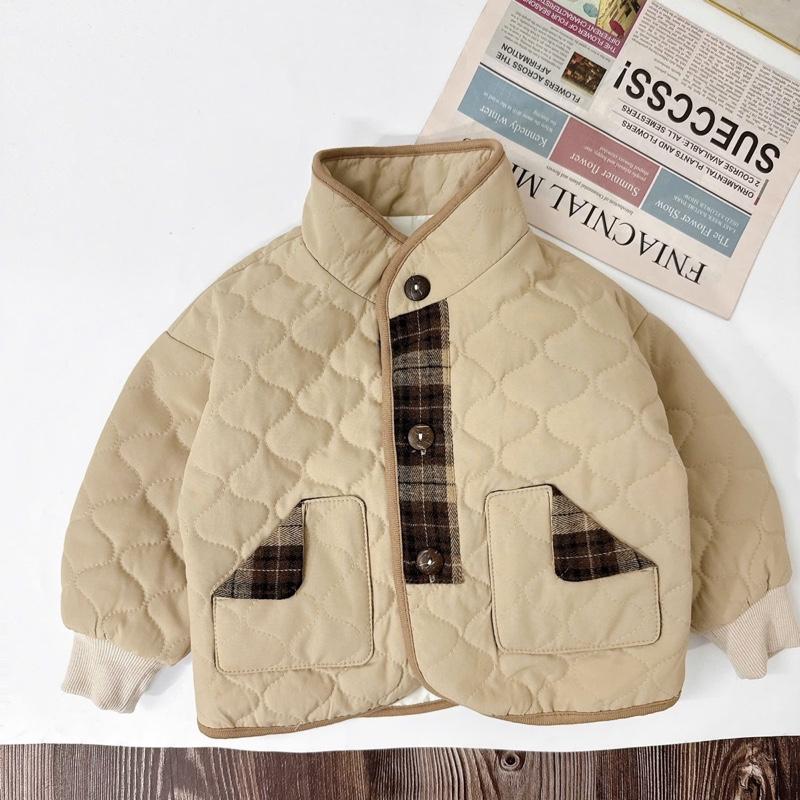 [BeHan] Áo khoác phao trần bông trần sóng nhỏ cho bé trai bé gái 8-17kg - A25B117