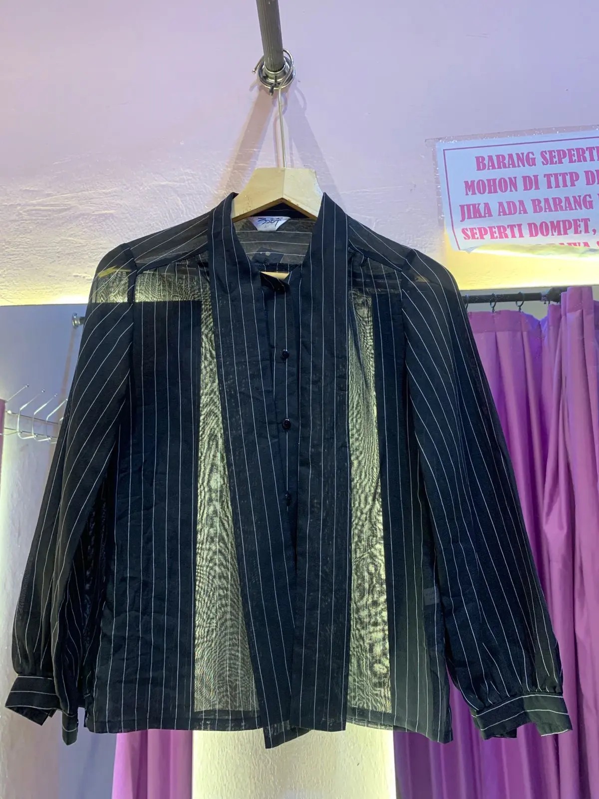 BajuGending-Blouse motif Salur Bahan Sifon