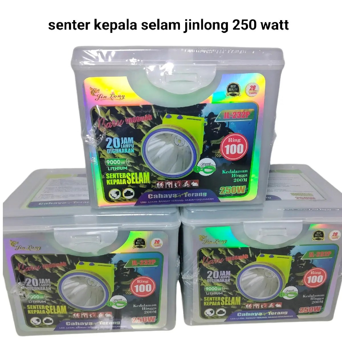 senter kepala selam jinlong 150&250 watt super terang jl 132 & jl 232