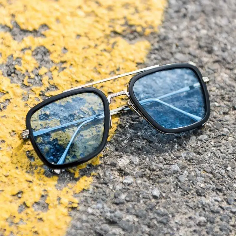 RBVTURAS Kacamata Tony Stark Steampunk HD Sunglasses Metal Frame - 66218 0