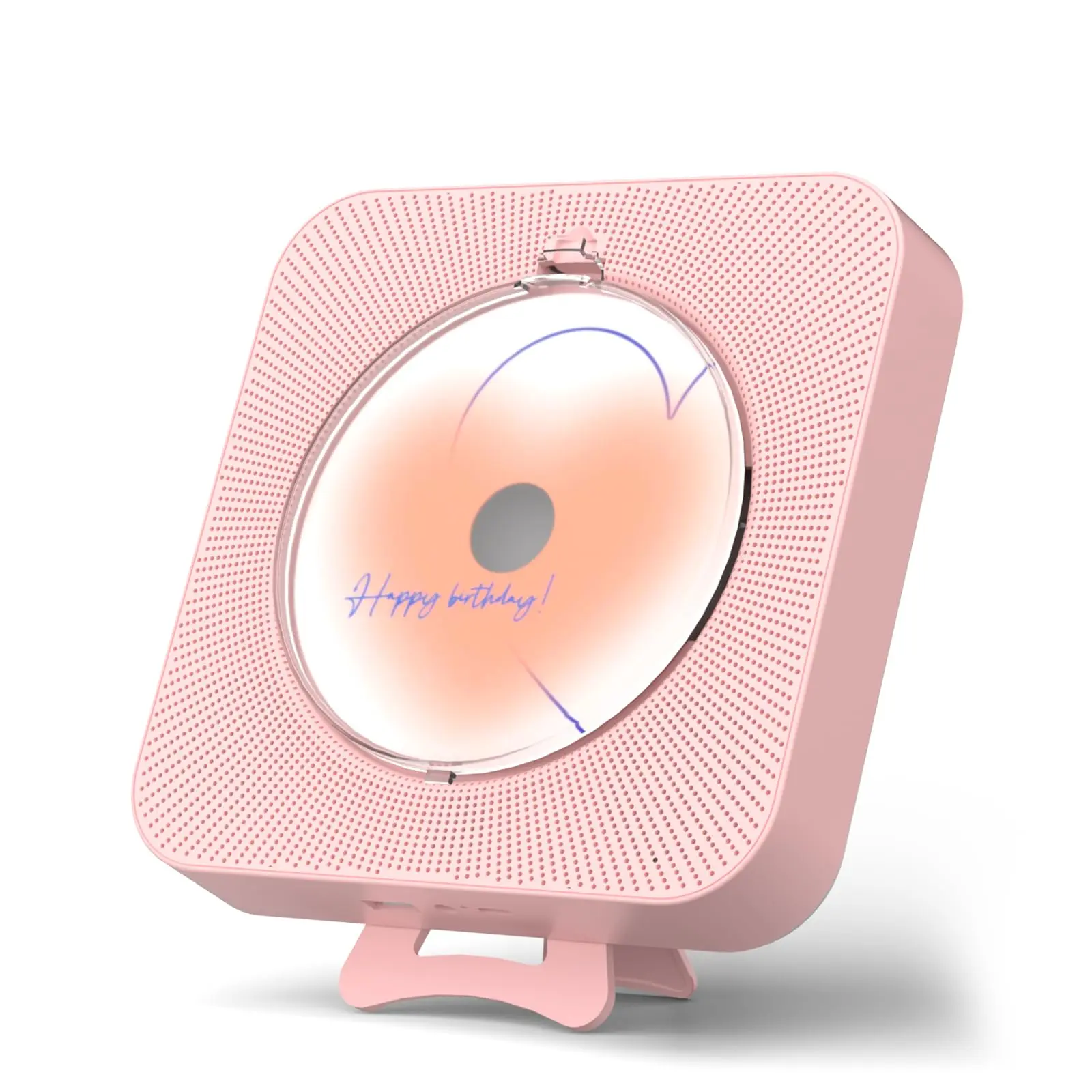 Máy nghe nhạc CD màu hồng dễ thương, Yintiny, với Bluetooth 5.0, Máy nghe nhạc Có Thể Sạc Lại để trang trí nội thất, Cầm Tay, Máy nghe nhạc đáng yêu, Điều khiển từ xa, Hỗ trợ cáp AUX và USB máy  chạy