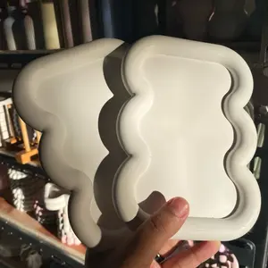 [DH.US]Wave tray | tray wave | tatakan putih | tatakanaesthetic | tatakan property |property konten | dekorasi konten |coaster aesthetic | coaster awan | tatakan awan