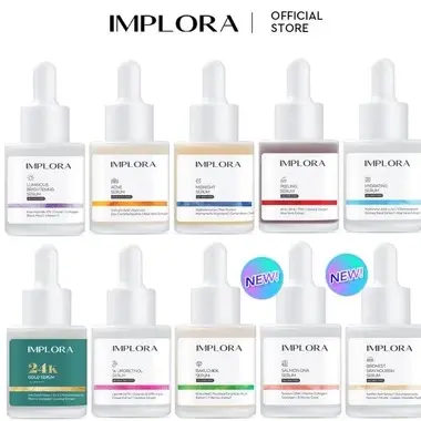 Implora Serum Wajah 20ml | Luminous | 24K Gold | Peeling | Brightening | Midnight | Acne | Serum BPOM 1