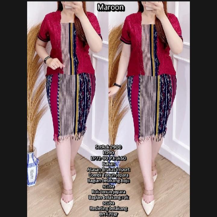 Product Introduction of SETELAN TENUN WANITA RUMBAI BAWAH ATASAN BROKAT, BAJU KEBAYA TENUN, BAJU ADAT, BAJU SERAGAM, BAJU CASUAL 5