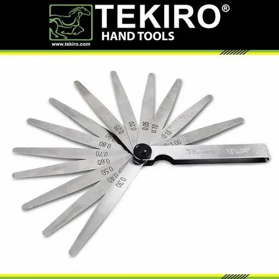 TEKIRO Feeler Gauge 0.05 - 1 mm Stel Klep Fuller Kunci Stel Klep
