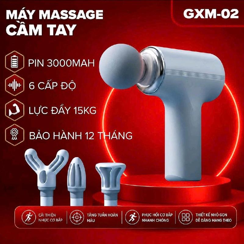 Máy Massage Cầm Tay Mini GMX-02 Cảm Biến Lực AI - Súng Massage Cổ Vai Gáy, Mát Xa Toàn Thân Đa Năng Pin Sạc, Quà Tặng Sức Khỏe Cao Cấp