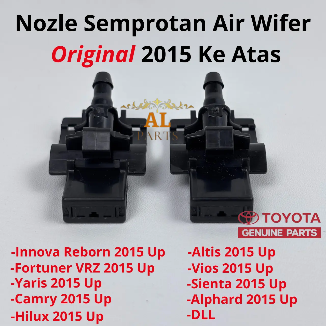 Nozle Semprotan Air Wiper Original Toyota Innova Reborn, Fortuner VRZ, Hilux, Yaris, Vios, Altis, Camry, Sienta, Alphard DLL 2015 2016 2017 2018 2019 2020 2021 2022 2023 2024 2025