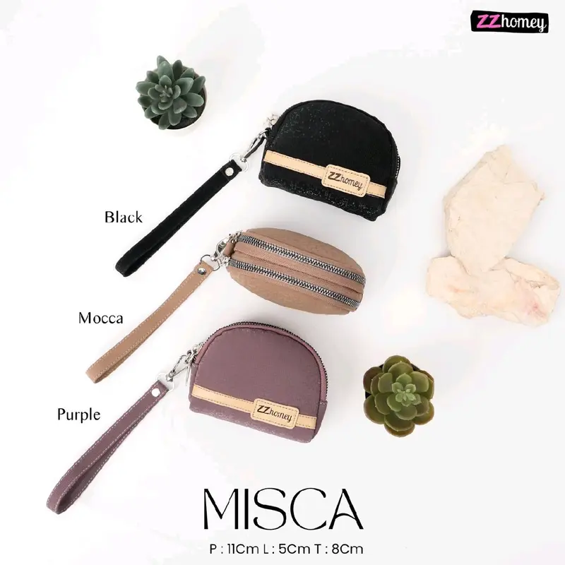 MISCA POUCH By Zzhomey Dompet koin mini resleting wanita lucu 2 ruang kekinian 3