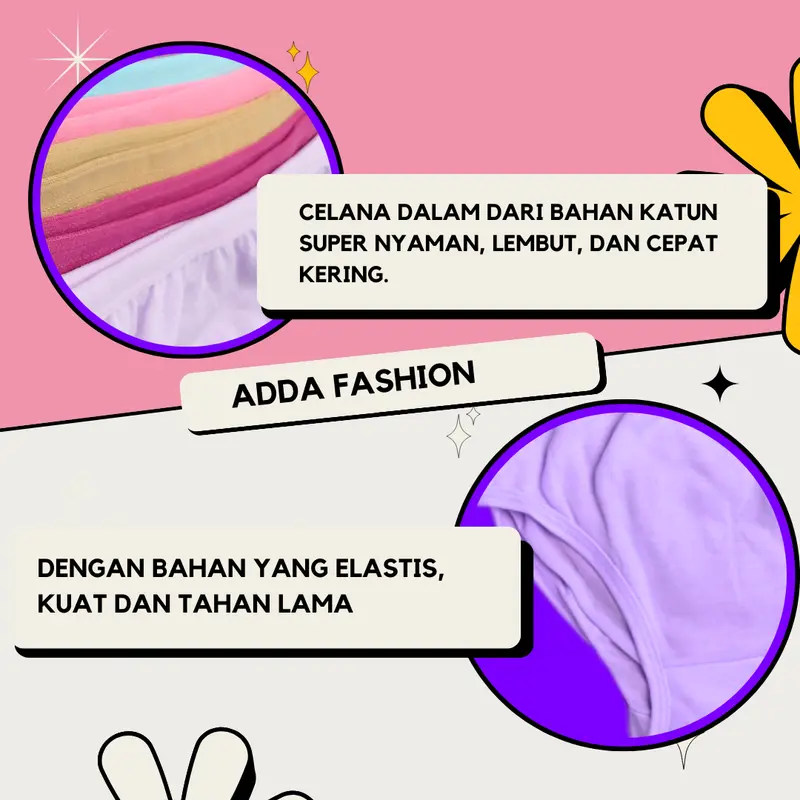 Paket Bundling Celana Dalam & Bra Sport Winalin - 3+3 Pcs Katun Adem, Size M-XXXXL (36-42) CD celana  dalawa  cewek 3