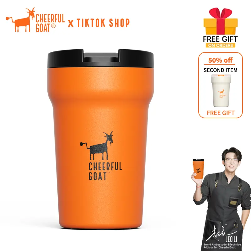 Cheerful Goat Coffee Cup Portable Cup Bottle Drinkware Travel Mug 350ML Reusable Ceramic Tumbler Valentine's Day Gift Couple Cup