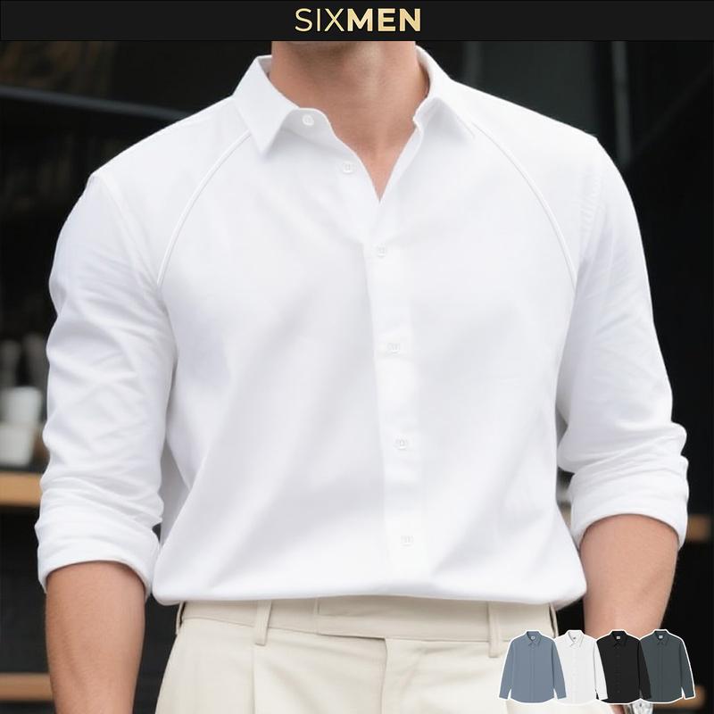 Áo sơ mi nam tay dài SYLEN, form tôn dáng, cotton cao cấp co giãn, không nhăn, thấm hút tốt - SIXMEN