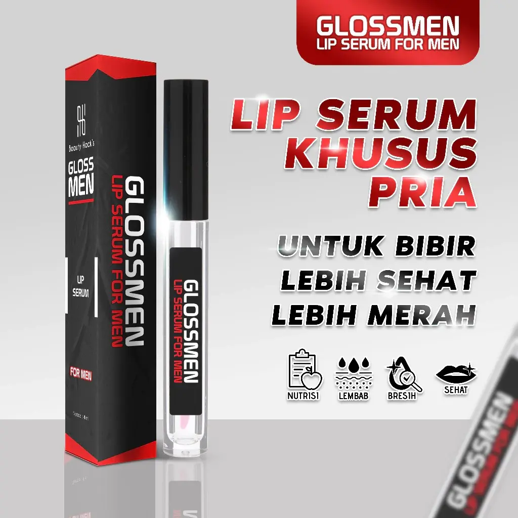 Pemerah Bibir Pria Pencerah Bibir Pria Alami GlossMen Lip Serum Pelembap Bibir Official Beautyhacks