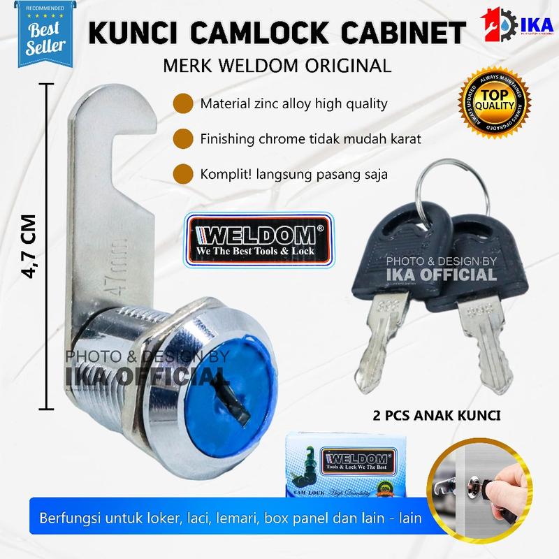 Kunci Camlock Lemari Loker Laci Box Kotak Panel 20mm / Kunci Camlock Kunci Loker Kunci Kait /HL-103-20 mm CamLock - Kunci Locker - Kunci Lemari Weldom kuat awet tinggal pasang 0