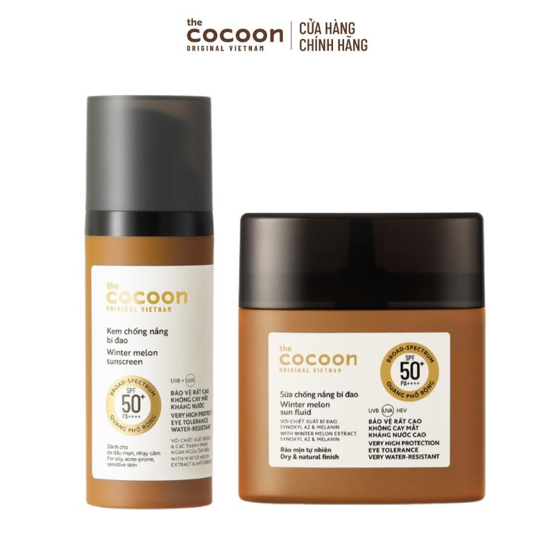 COMBO 1 Sữa chống nắng bí đao 50ml + 1 Kem chống nắng bí đao Cocoon 50ml