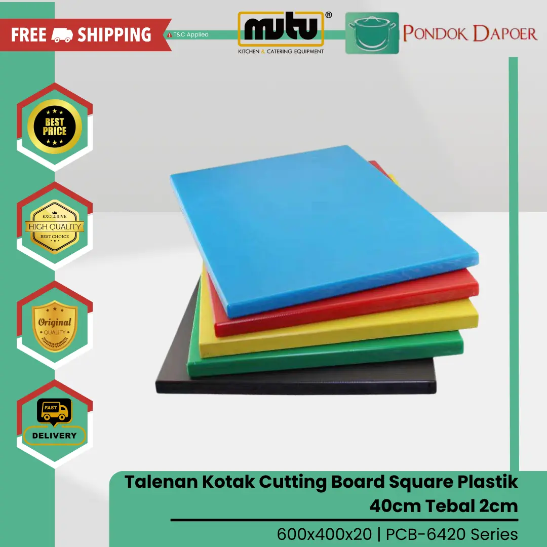 Talenan Dapur Restoran Cutting Board Plastik Tebal MUTU 60x40cm Tebal 2cm