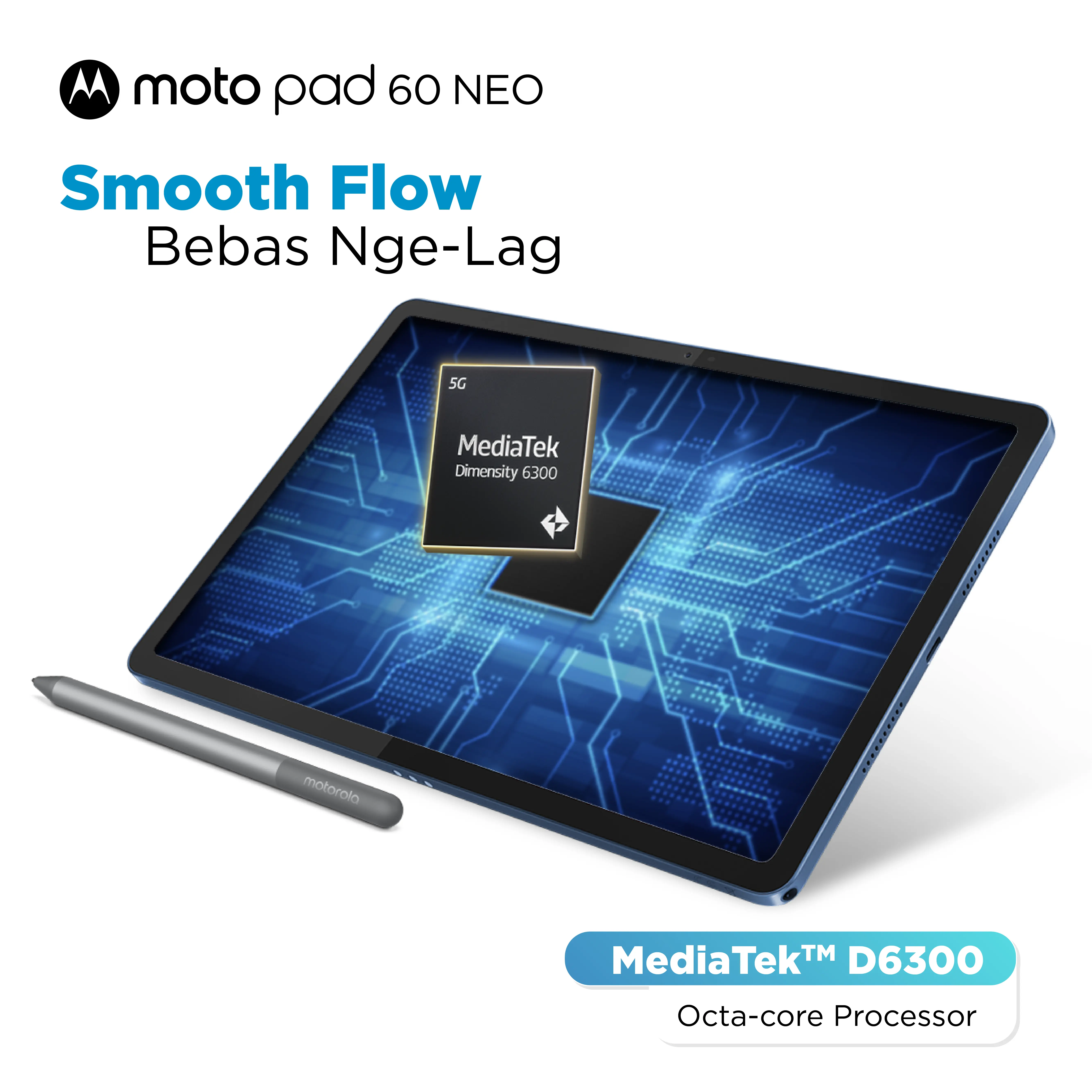 Motorola Moto Pad 60 NEO - 4GB/128GB - MediaTek D6300 - 11 inch - 2.5K Ultra Clear 90Hz - with Dolby Atmos - 7040mAh