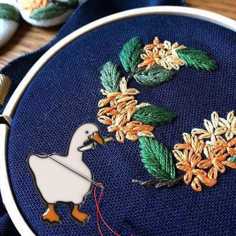 OAJ- Goose Needle Clip Sewing Needle Organizer 2 Pcs Magnetic Needle Holder for Sewing Cross Stitch Embroidery Essential Goose Needle Minder Clip 1
