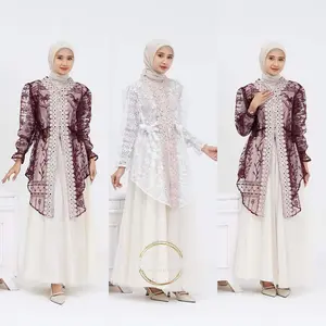 Outer brokat premium kondangan wisuda tunangan lengan panjang tunik