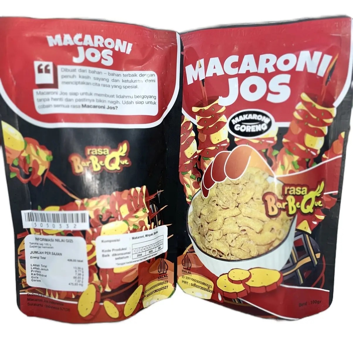 Macaroni Jos Goreng Rasa BarBeQue Snack Makanan Keripik Pedas Food Chips