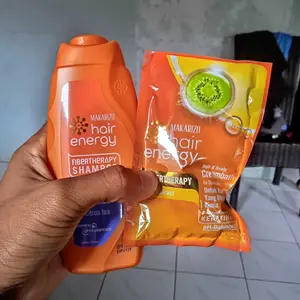 BUY 1 GET 1 - Makarizo Hair Energy Fibertheraphy Shampoo Anti Dandruff Citrus Tea 170mL FREE Creambath Kiwi Extract 60 gr