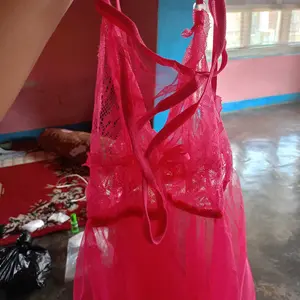 Gaun Malam Set Wanita Lingerie Bahan Lace Tanpa Lengan  3001