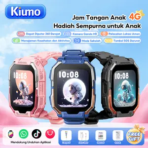 KIUMO Jam Tangan Pintar Anak 4G dengan Kamera Ganda Tahan Air IP67 GPS Bluetooth WiFi  Panggilan Video HD Putar 360° Layar Sentuh