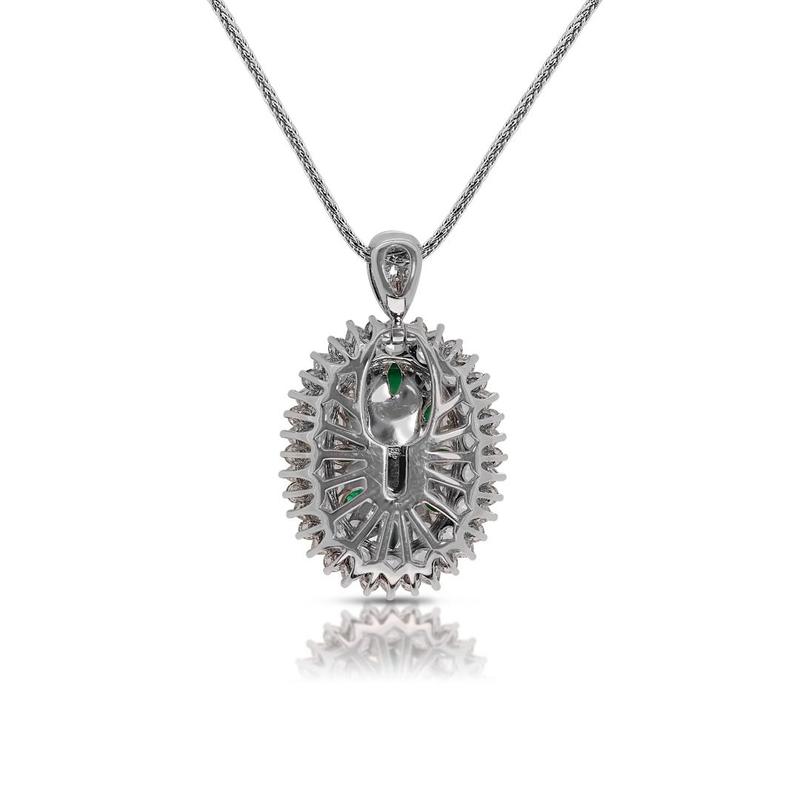 Convertible 11.36ct Emerald and Natural Diamond Pendant/Ring 5