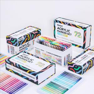 Marcadores acrílicos Languo de 72 colores, punta suave con diseño de doble uso, lista para dibujar al abrirla, tapas de precisión y compatibilidad con múltiples materiales