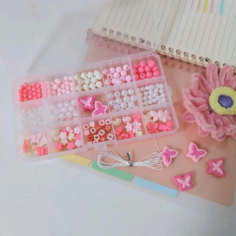 Ukuran Besar Paket DIY Box Manik Manik set Meronce Strap Hp Kalung Gelang Motif Kupu kupu Butterfly 3