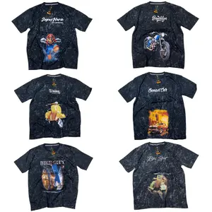 kaos washing paket 4 pcs 100 ribu baju kaus cowok cewek Katun Santai Crew Neck Slim-fitting Polos Hitam Pria Atasan Dewasa