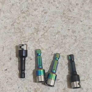 Soket Impak Non-Magnetik 8mm Torsi Tinggi Bahan Baja CR-V Mata Soket Hex Shank Obeng Mur Pengencang Soket Adaptor Driver Impak