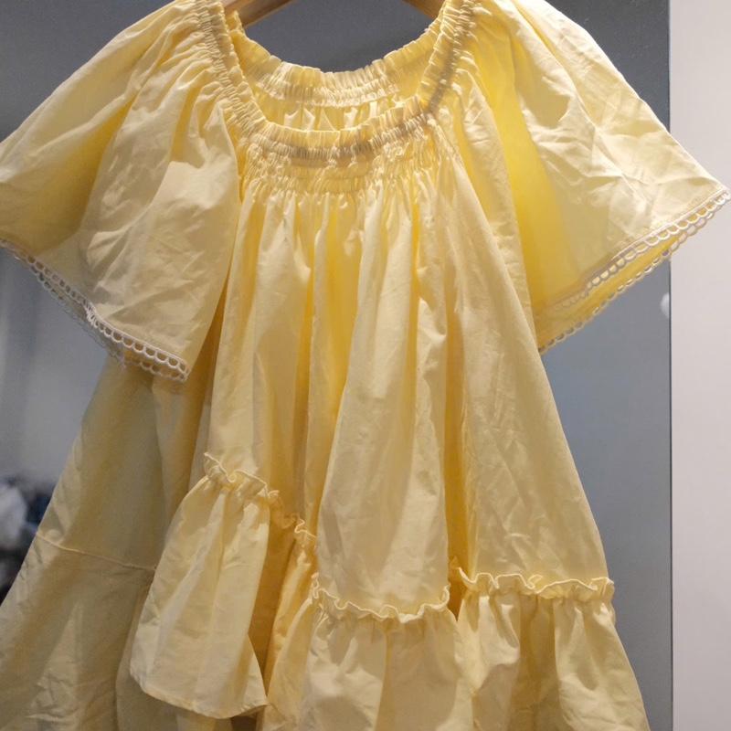  Áo Sơmi Babydoll Thô Tay Cộc Viền Ren Vạt Bất Đối Xứng Mặc 2  Kiểu”PUKA TOP”-2 Màu siêu xinh-Dành Cho Nữ 