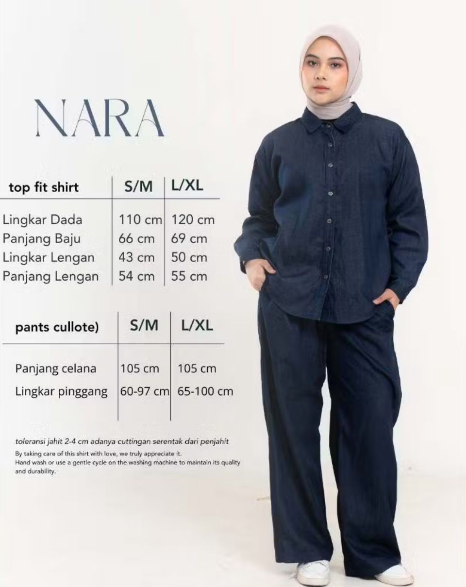 MORU KEIN - NARA Set setelan wanita atasan denim kemeja oversize fit body celana panjang jeans MORU KEIN - NARA Set setelan wanita atasan denim kemeja oversize fit body celana panjang jeans