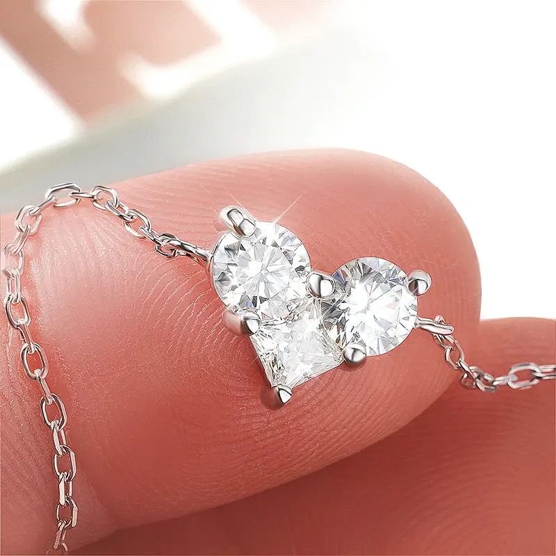 Smyoue 3 Gems Moissanite Bracelet for Women Men Adjustable Chain S925 Sterling Si er Jewelry Lab Diamond Couples thday Gifts