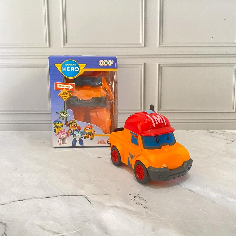 MAINAN ANAK FIGUR ROBOT ROBOCAR POLI ROBOT BISA JADI KENDARAAN DEFORMATION  Orange