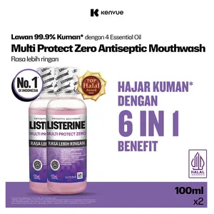 LISTERINE Multi Protect Zero Antiseptic Mouth Wash 100 ml (PAKET ISI 2) - Obat Kumur Antiseptic