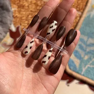 PRESS ON NAILS | FAKE NAILS | 10 PCS SET KUKU PALSU (LEOPARD X CAT EYE MAHOGANY & LEOPARD X PITA)