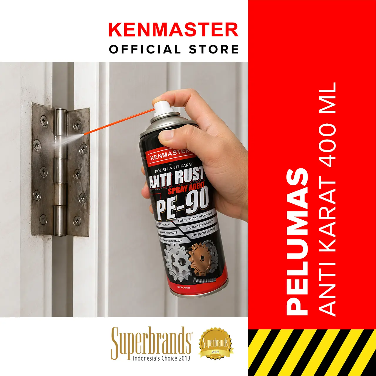 Kenmaster Pelumas PE 90 15,2 OZ / 400 ML - Pelumas Anti Karat Anti Rust Cairan Anti Karat Semprotan Anti Karat - POLI021