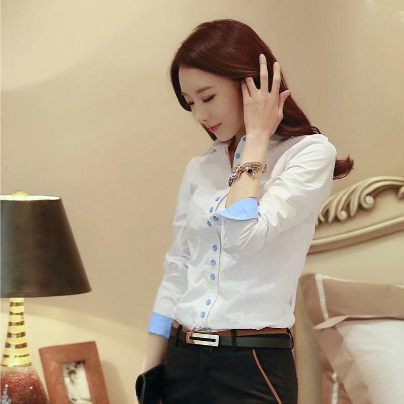 Product Introduction of Áo Công Sở Màu Trắng Dài Tay Cho Nữ, Quần Áo Làm Việc Mỏng Mùa Xuân Và Mùa Thu, Trang Phục Trang Trọng, Áo Sơ Mi Nữ Mới Cho Sinh Viên Nữ 12