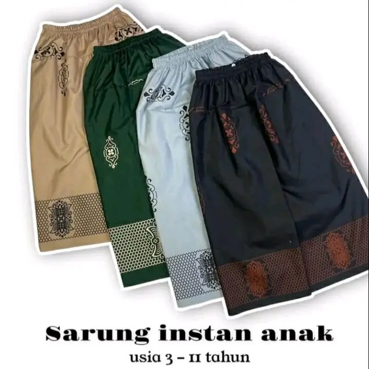 Sarung Instan Anak Usia 3-12 Tahun Model Rok Katun Politex Premium - Celana Panjang