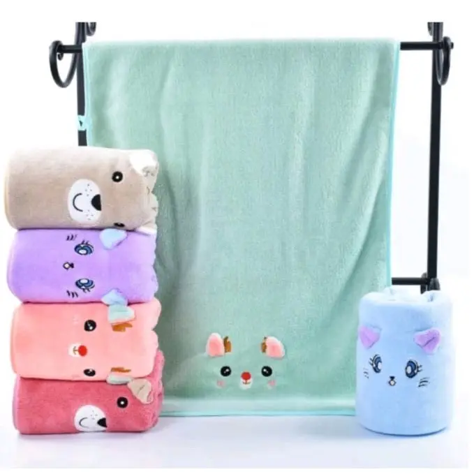 Jual Promo !!!  Handuk Bayi OISHEN Lembut Microfiber / Handuk Anak Premium Berkarakter 50x100cm 0