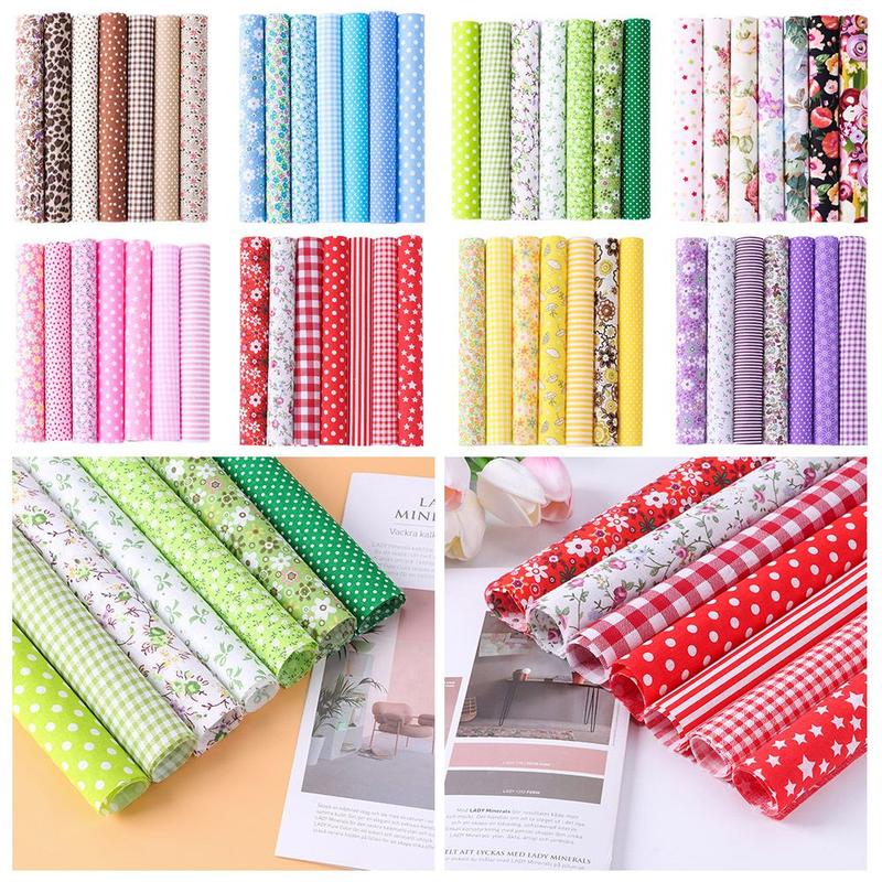 Product Introduction of 7pcs Apparel Cotton Mixed Style Handmade Cloth Material Sewing Vintage cloth Floral Print Patchwork 11