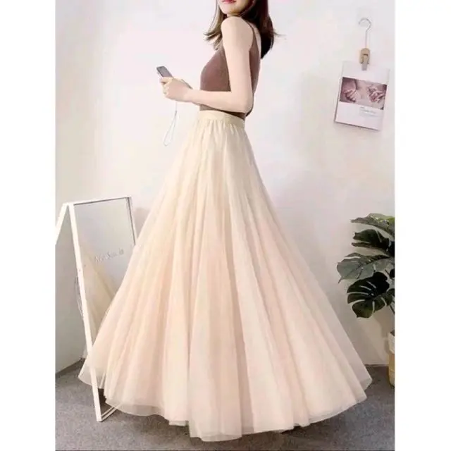 Rok TuTu 3 layer bahan tile premium mewah full furing - Rok lebaran