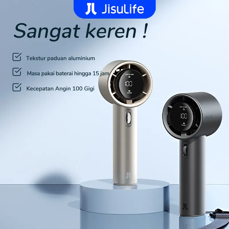 JISULIFE Handheld Fan Pro1 Kipas Angin Mini Portable Blower Angin Super Kencang High Speed Brushless Turbo Jet Kipas Pendingin Cepat Dengan Pengaturan 1-100 Tingkat
